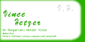 vince hetzer business card